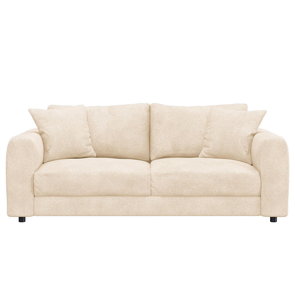 2,5-SITZER SOFA - Beige/Schwarz, Holz/Kunststoff (182/79/106cm) - home24