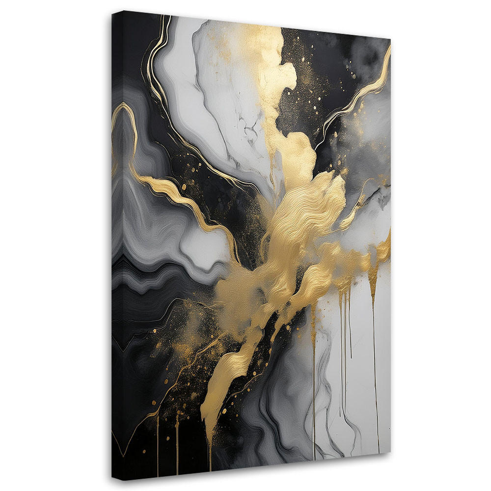 WANDBILD abstrakter glamour aus marmor - Goldfarben, Textil (40/60cm) - Feeby