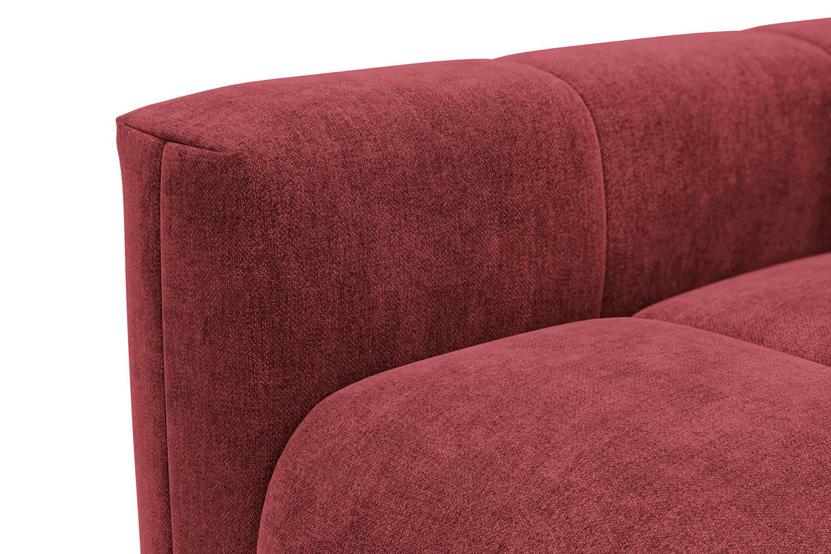 ECKSOFA VERONA 3-Sitzer rechts, Dunkelrot - Schwarz/Dunkelrot, Holz/Textil (224/173cm) - Courtois Laville