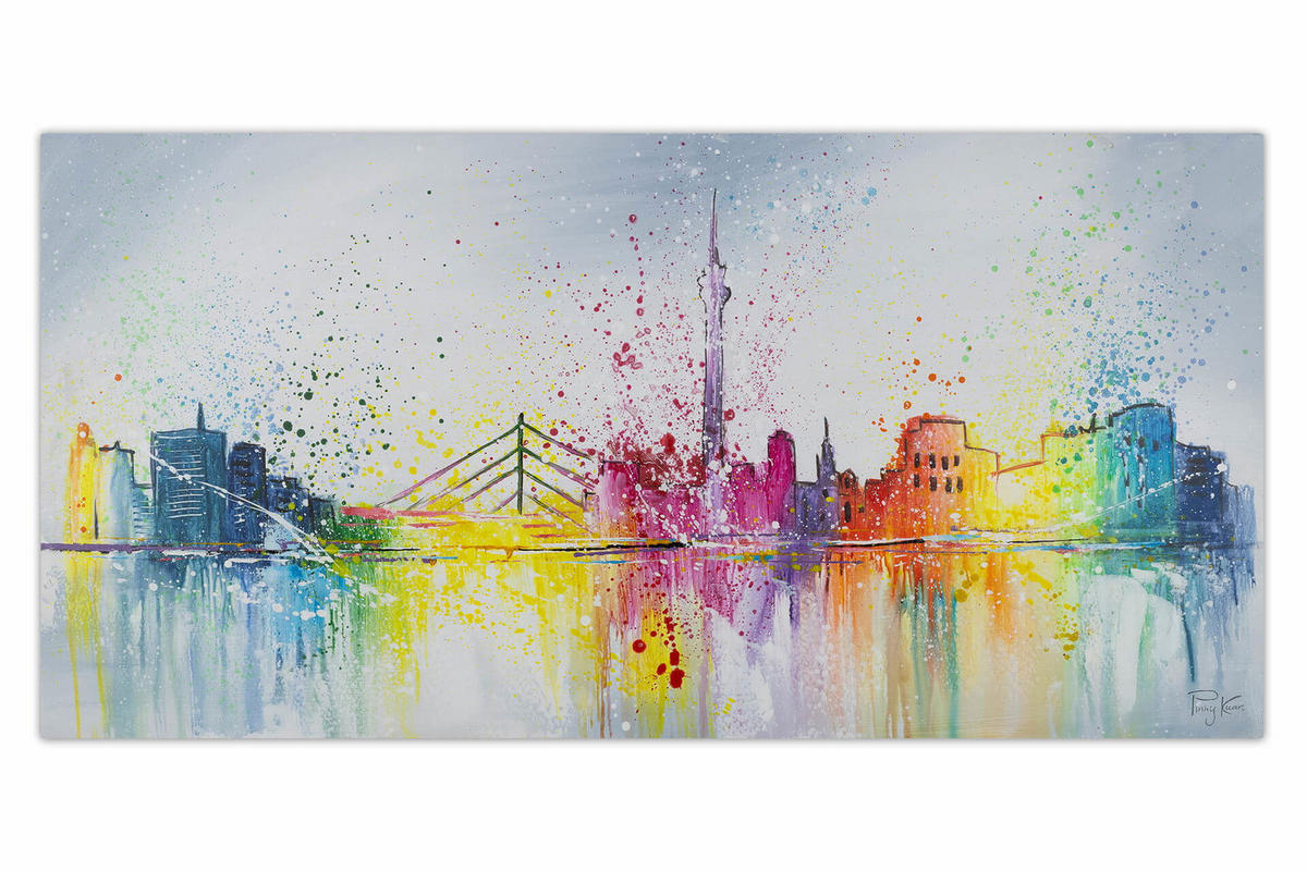 ACRYLBILD HANDGEMALT 120/60 cm - Grau, Holz/Textil (120/60cm) - KUNSTLOFT