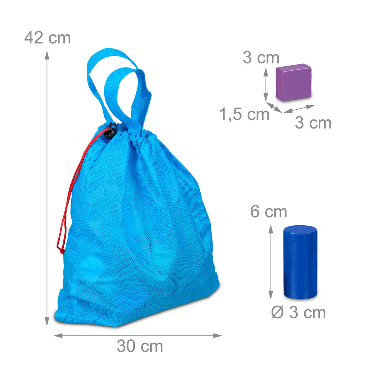 BAUSTEINE-SET - Multicolor, Holzwerkstoff (30/0.5cm) - Relaxdays