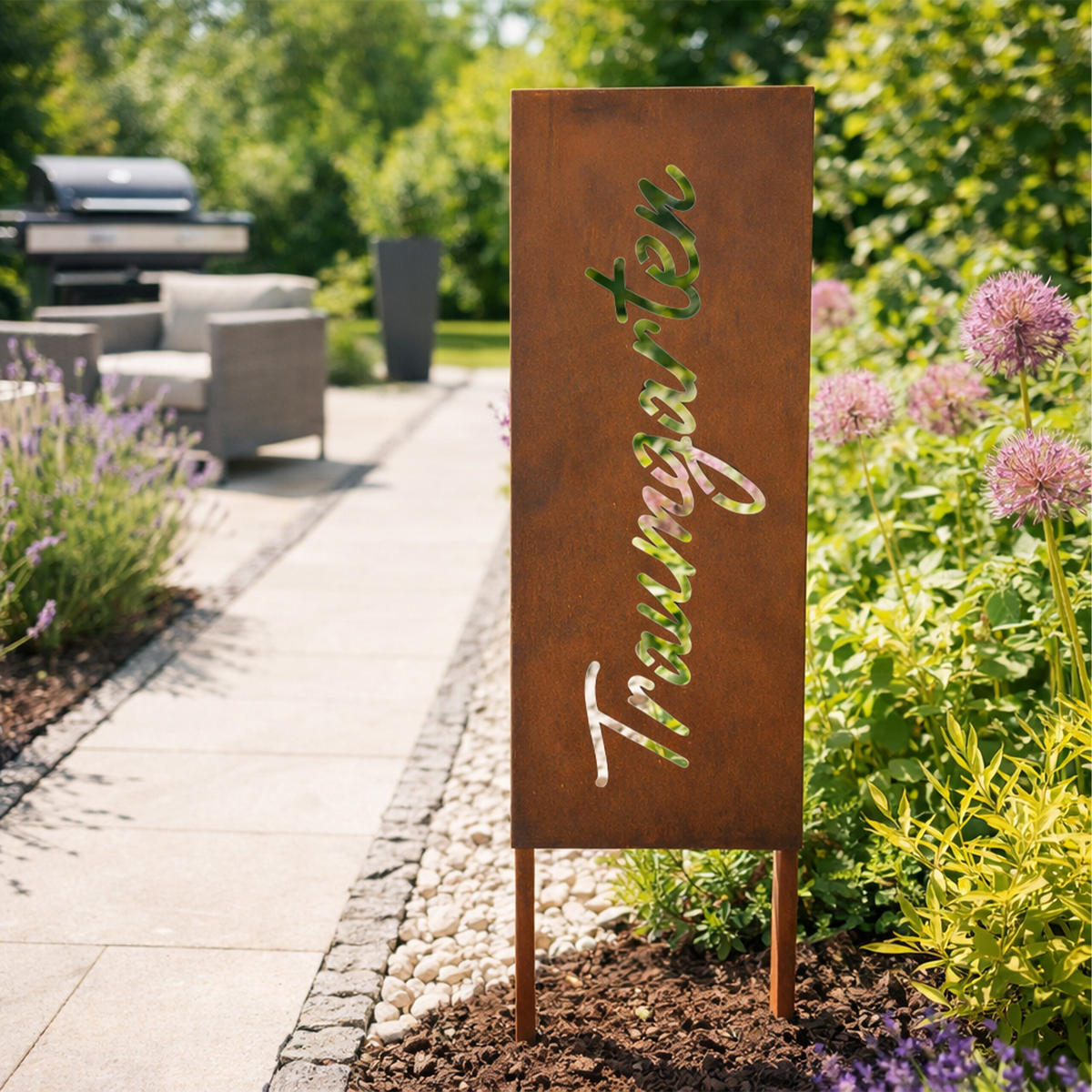 EDELROST-GARTENDEKO - Braun, Metall (1.5cm) - Relaxdays