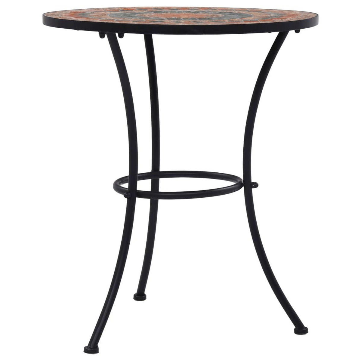 MOSAIK-BISTROTISCH Orange/Grau 60 Cm Keramik - Orange, Keramik (60/60/70cm) - vidaXL