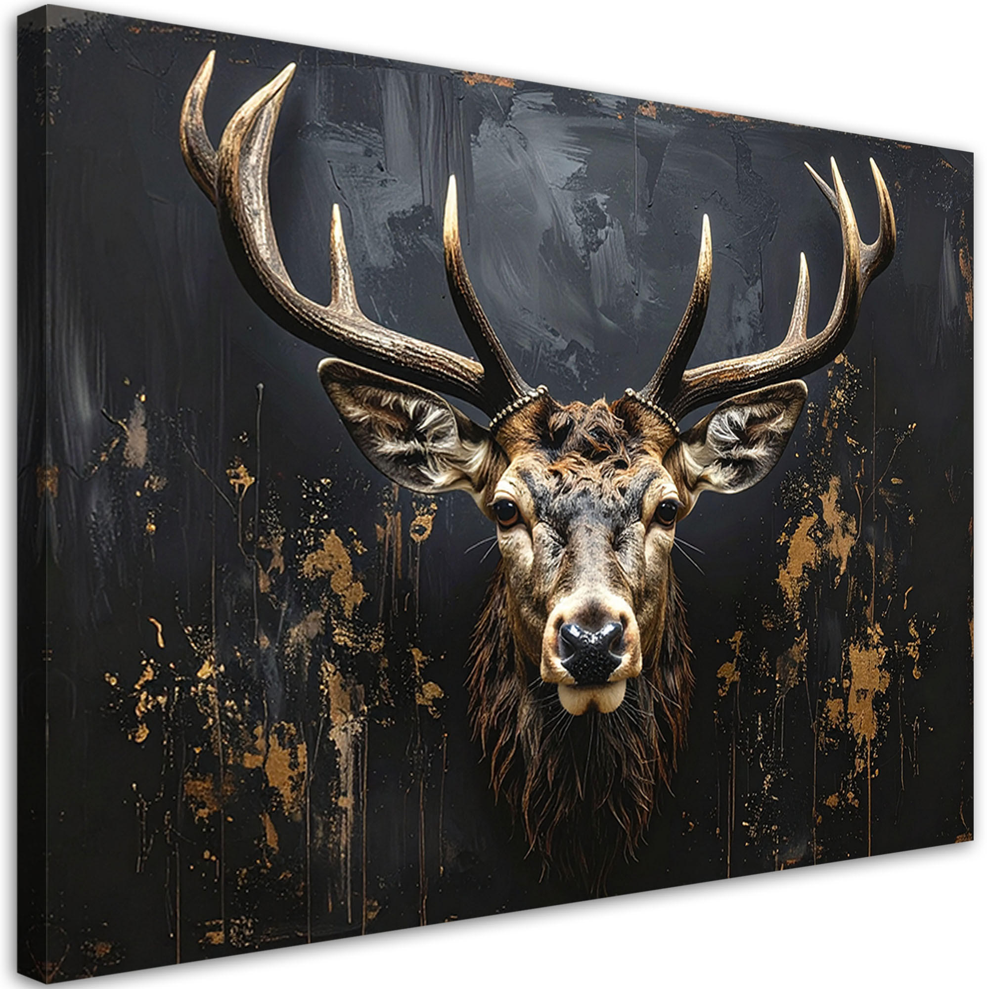 Feeby Leinwandbild Gold 100x70 cm