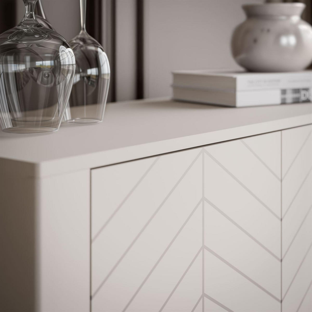 ZWEITÜRIGE Highboard LUMI 103 cm, Kaschmir - Kaschmir, Holzwerkstoff (103/95/41cm) - Lookway