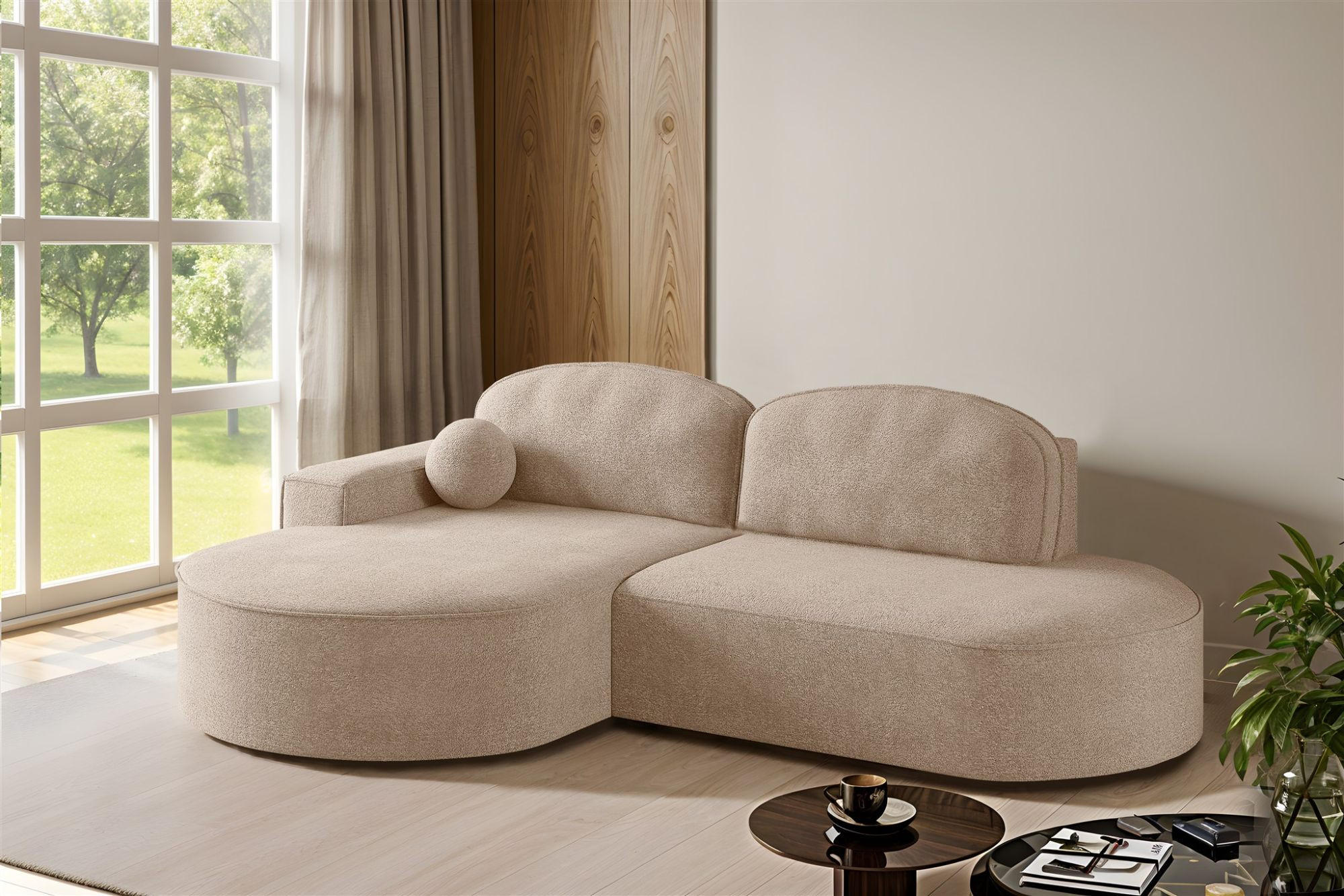 ECKSOFA Girona Mit Schlaffunktion - Greige, Holzwerkstoff/Textil (278/179cm) - Fun Möbel