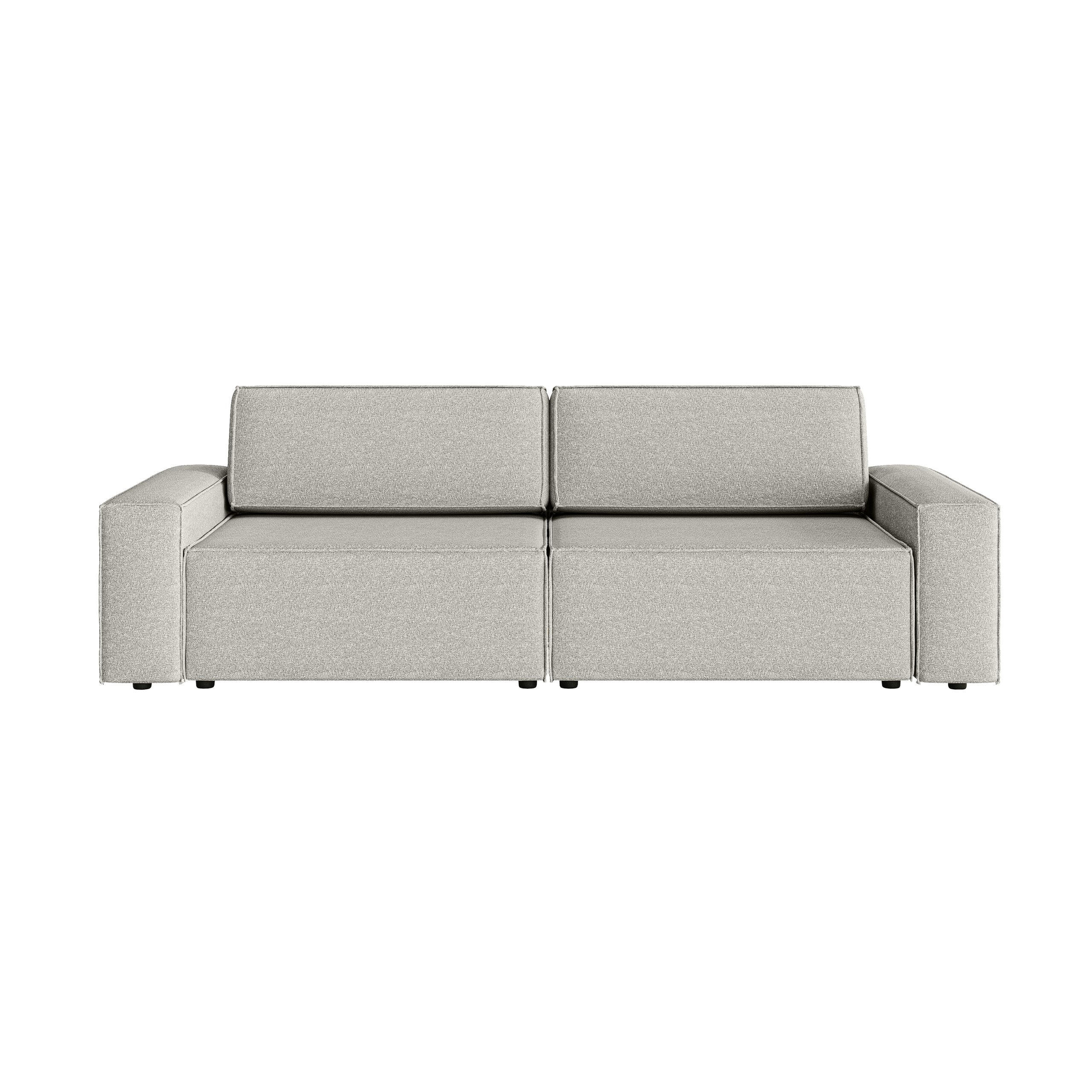 SOFA Lummo Mi mit Schlaffunktion, Grau - Grau, Textil (246/70/185cm) - Fedve