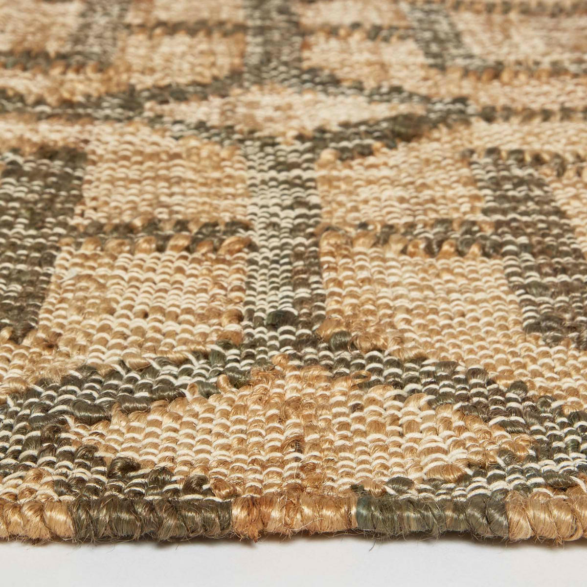 JUTETEPPICH Tiran geometrisch gemustert 90/150 cm - Grau, Naturmaterialien (90/150cm) - Homescapes