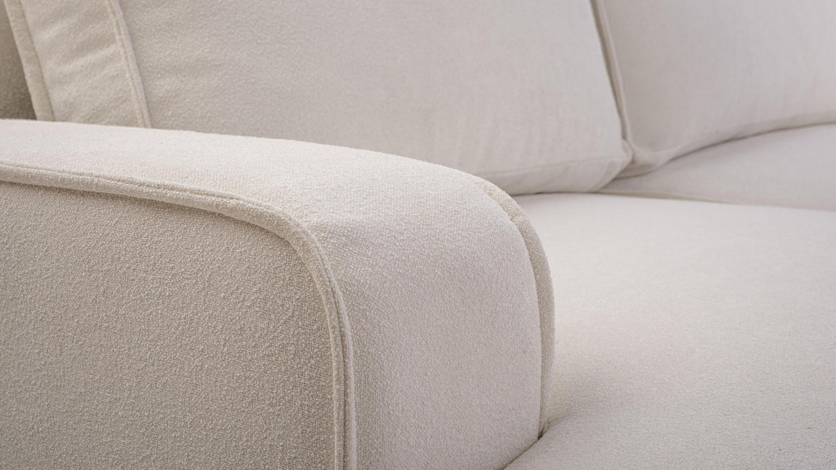 ECKSOFA L Form Ablia Creme 267/168/87 cm mit Schlaffunktion L - Creme/Schwarz, Kunststoff/Textil (168/267cm) - AX Living