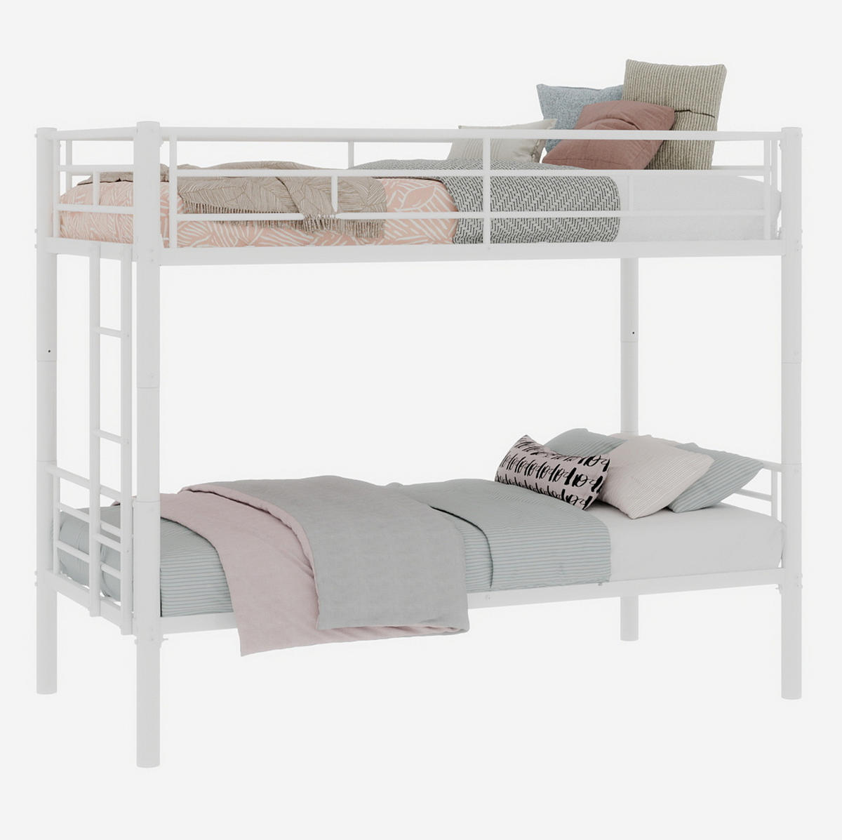 ETAGENBETT 196,6/97,8/156,5 cm aus Eisen mit trennbarer Konstruktion Weiß - Weiß, Metall (90/190cm) - Modenvie