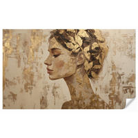 TAPETE - Frau - Gold - Abstrakt - Textur - 450x280 cm - Goldfarben, Papier (450/280cm) - OnlyWow