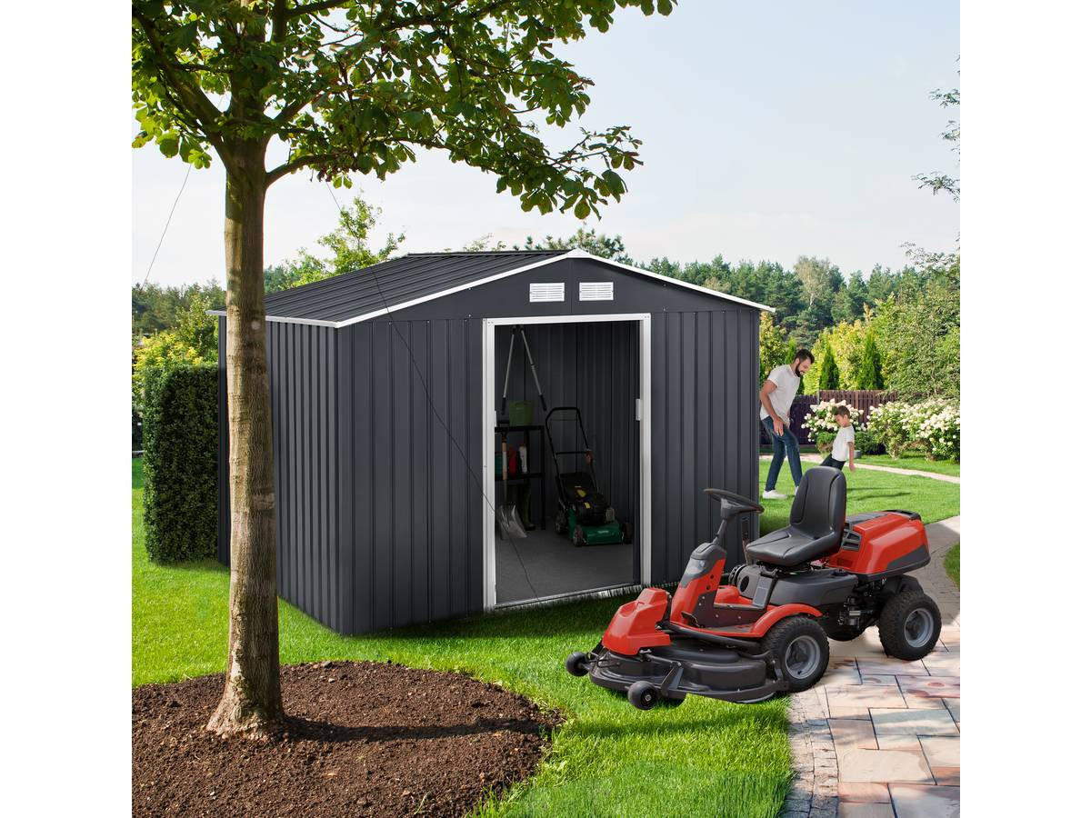 METALL-GARTENHAUS vegas Grau - Grau, Metall (277/202/191cm) - Habitat Garten