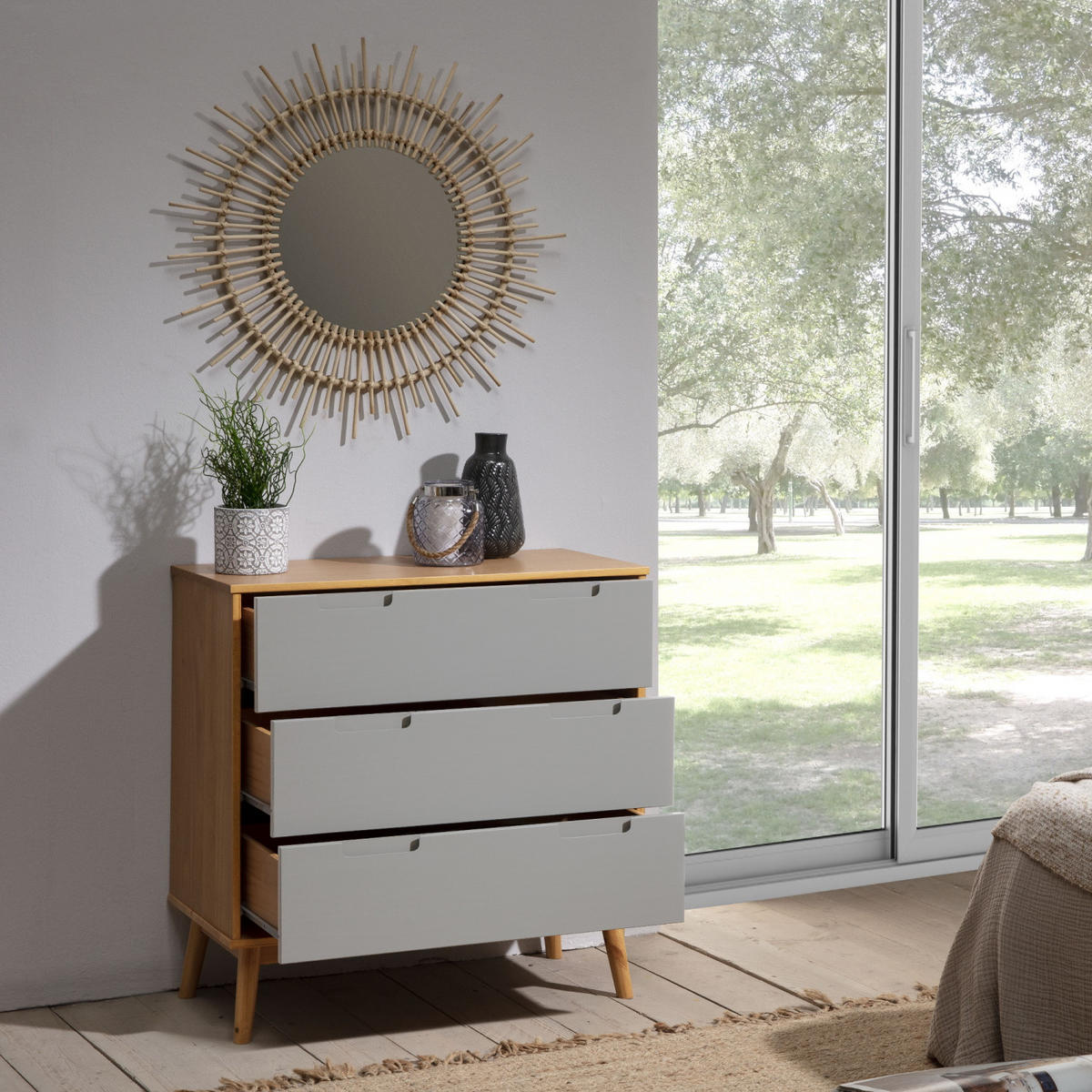 KOMMODE 80/82/40 Bruce - Wildeiche, Holz (80/82/40cm)