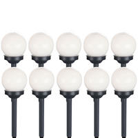 LED AUSSENLEUCHTE Solarkugel Weiß rund 10er Set - Weiß, Kunststoff (10/10/38cm)
