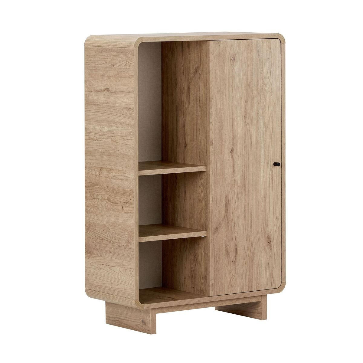HOHE ANRICHTE 1 Tür 3 offenen Fächern mit abgerundeten Kanten 34/110/70 cm - Eichefarben, Holzwerkstoff (34/110/29cm) - Calicosy