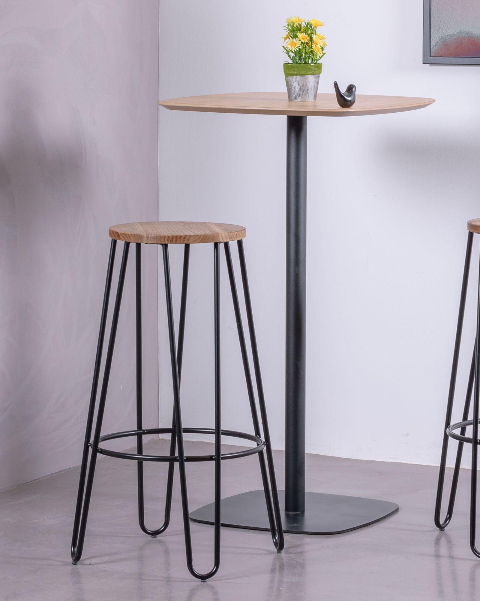 HOCKER Holz Schwarz - Schwarz, Holz (49/76/49cm) - Nest Dream