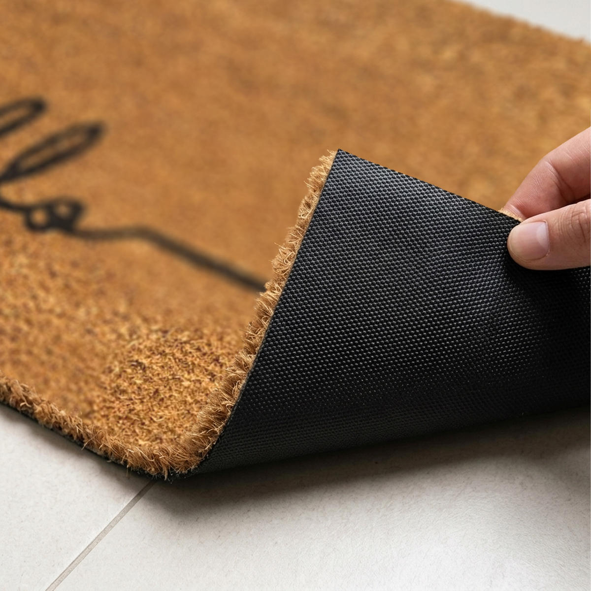 ROHOŽ - svetlohnedá, textil/plast (60/40cm) - Relaxdays