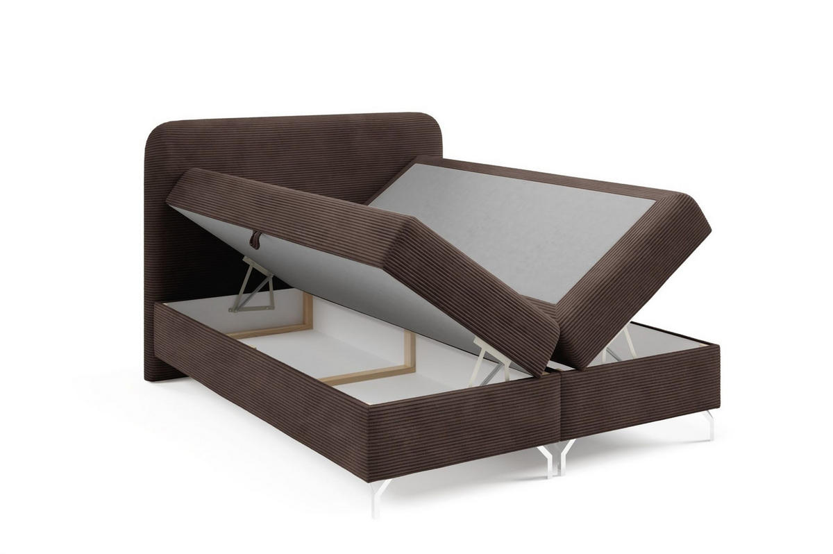 BOXBETT Emilio - Braun, Holzwerkstoff/Textil (140/200cm) - Fun Möbel