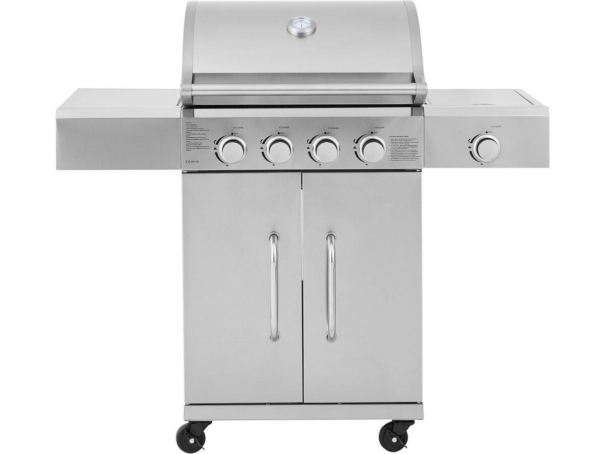 GASGRILL brazzo Hellgrau - Grau, Metall (57/104/118cm) - Habitat Garten