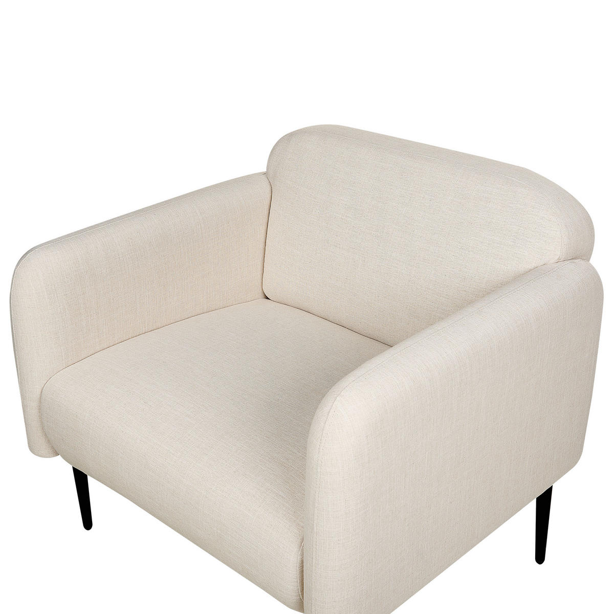 SESSEL Leinen hellbeige/schwarz Stouby - Beige/Schwarz, Textil (83/77/74cm) - Beliani