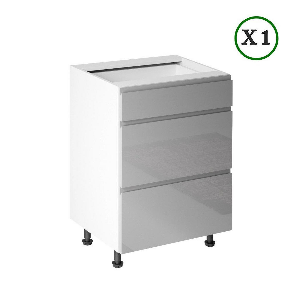 WINKELKÜCHE 300 x 210 cm - Aspen K31- M300 - in Grau/Hochglanz - Grau, Holz (340/212/210cm)