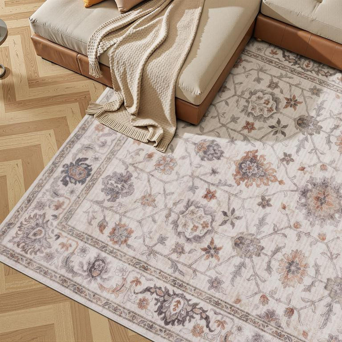 DESIGNTEPPICH Aria Beige/Terra 160x230 cm - Multicolor, Textil (160/230cm) - Vercai Rugs