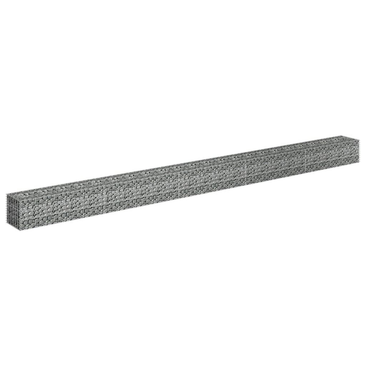 GABIONEN Hochbeet ROON aus Stahl | 450x30x30cm | Steinkorb Gabionengitter - Silberfarben, Metall (450/30/30cm) - DELUKE