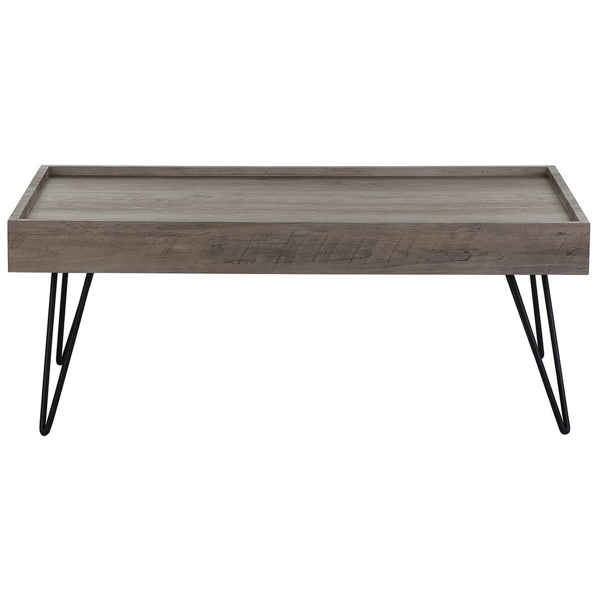 COUCHTISCH dunkler Holzfarbton/taupe rechteckig 100/60 cm Welton - Schwarz/Braun, Holzwerkstoff (60/100/42cm) - Beliani