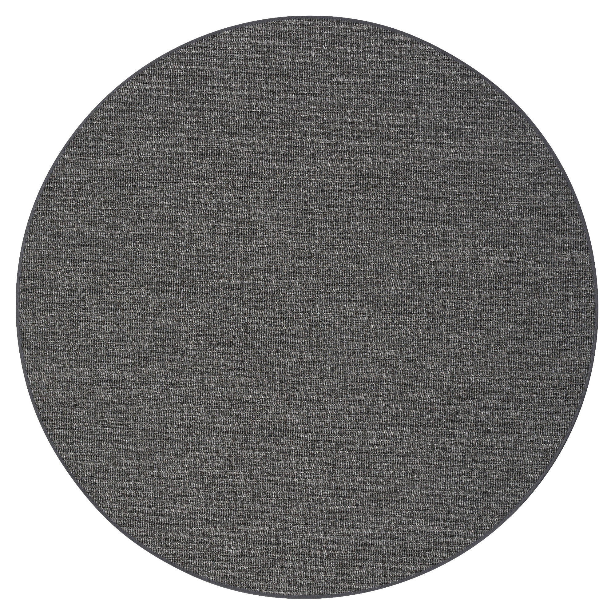 SISAL-OPTIK DESIGNER FLACHGEWEBE TEPPICH PURE MELIERT RUND - Anthrazit, Textil (100/100cm) - Snapstyle