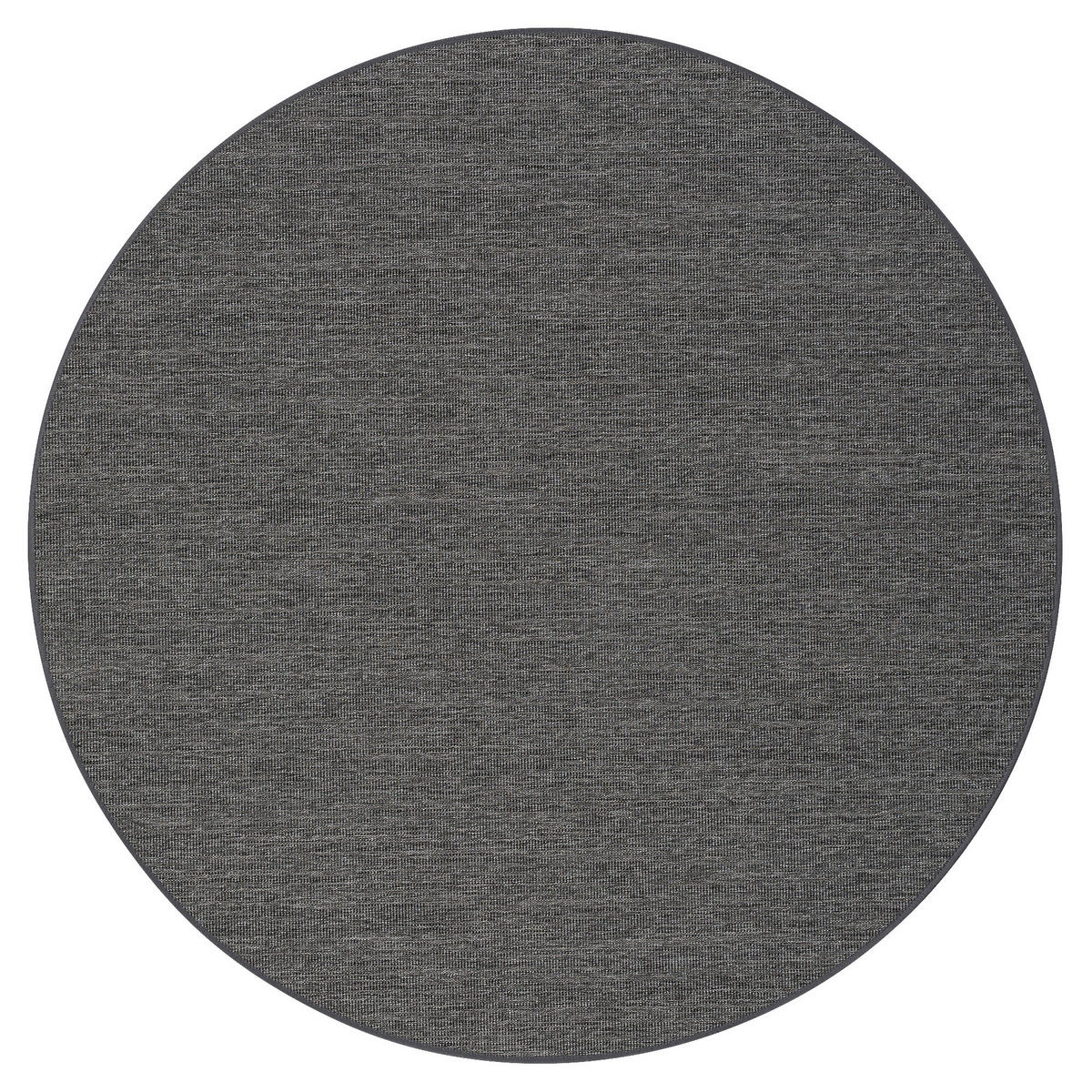 SISAL-OPTIK DESIGNER FLACHGEWEBE TEPPICH PURE MELIERT RUND - Anthrazit, Textil (100/100cm) - Snapstyle