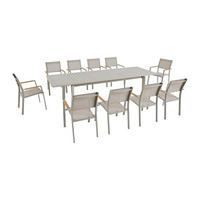 GARTENESSGRUPPE im Set - 10 -Sitzer - Textilene - taupe - MACILA - Braun, Metall - Vente-Unique