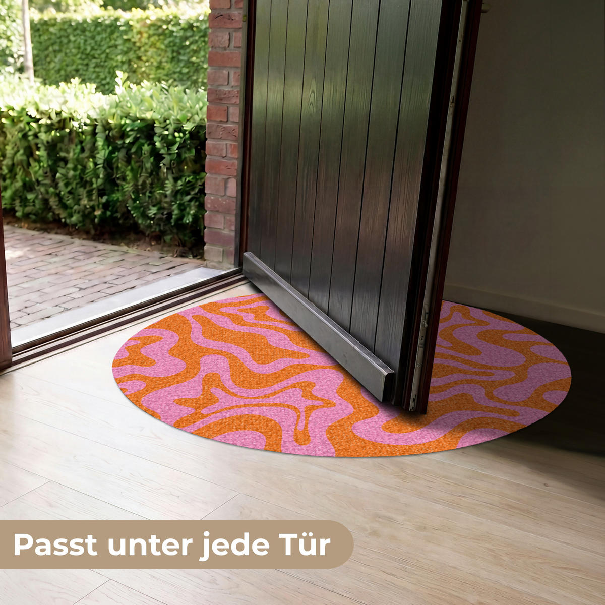 ROHOŽKA Vzor - růžová - oranžová - abstraktní - moderní 90x90 cm - růžová, textil/umělá hmota (90/0.4cm) - MuchoWow