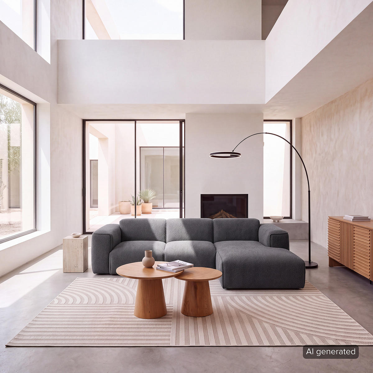 3-SITZER ECKSOFA mit Longchair - Anthrazit/Schwarz, Kunststoff/Textil (251/173cm) - home24