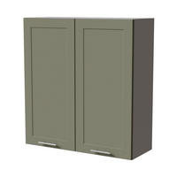 HÄNGESCHRANK Oslo W4/90 Grau / Reed Green Matt 90 / 32,5 / 96cm - Grau/Grün, Holz/Holzwerkstoff (90/96/32.5cm) - Feldmann-Wohnen