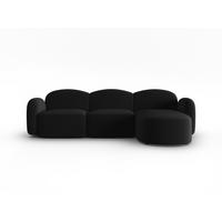 ECKSOFA rechts Blair aus Samt schwarz 4 Sitzplätze - Schwarz, Textil (155/272cm) - Micadoni