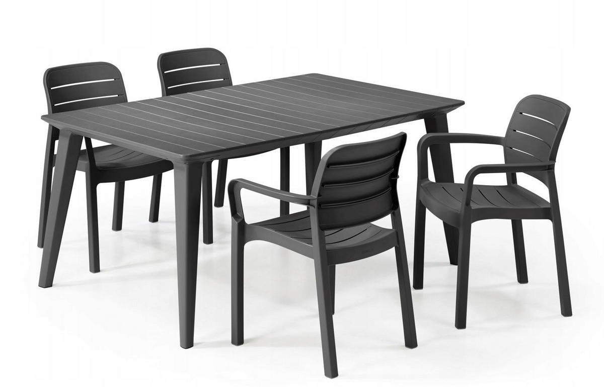 GARTENTISCH 157 cm, Graphit - Graphitfarben, Kunststoff (157/97/220cm) - KADAX