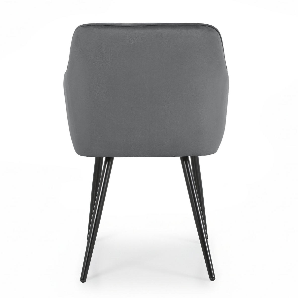 POLSTERSTUHL 4er Set, Metallbeine Graphit, Schwarz 54,5/82,5/58 - Schwarz, Textil (55/83/58cm) - RAUMHIRSCH FURNITURE