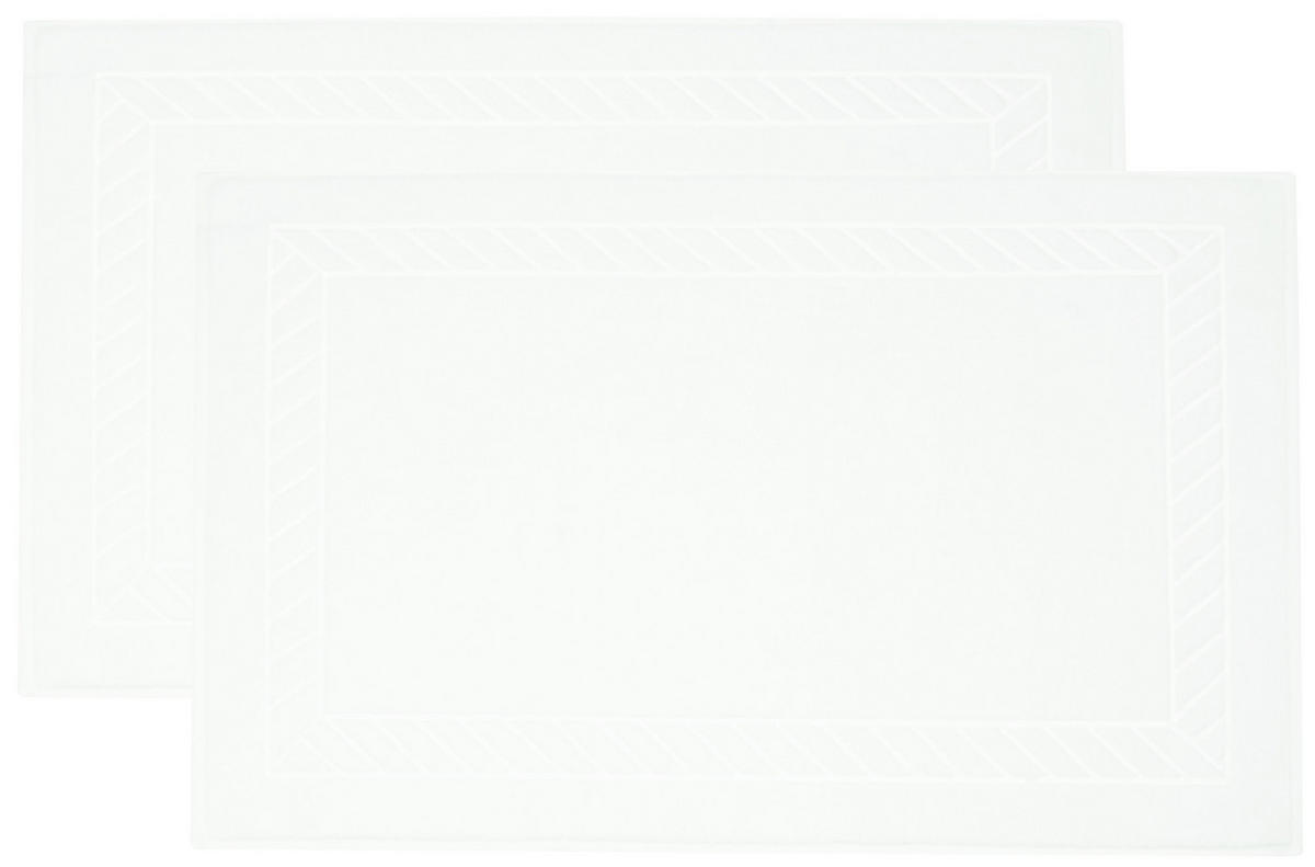 BADEMATTE, 50x80 cm, 100% Baumwolle, Weiß - Weiß, Textil (50/80cm) - Zollner
