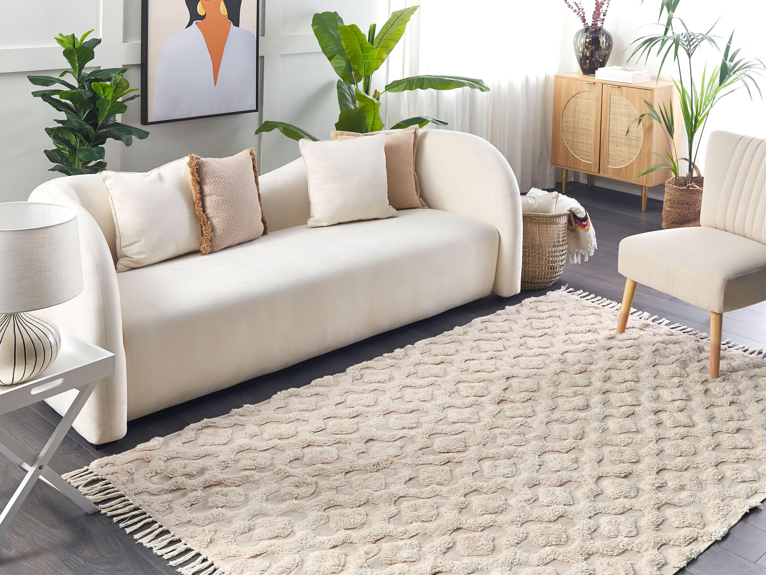 KURZFLOR-TEPPICH Aksaray 230/160 cm - Beige, Textil (160/230cm) - Beliani