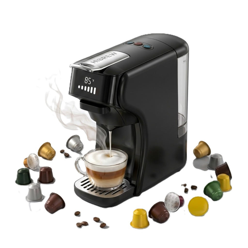 FILTERKAFFEEMASCHINE 6-in-1 20 Bar Edelstahlfilter Espresso-Extraktion - Schwarz, Metall (11/26/26cm) - BEXEVUE