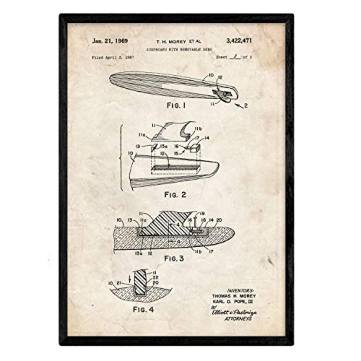 POSTER Surf Kiel Patent A3 Rahmenlos - Klar, Papier (29.7/5/42cm) - Nacnic