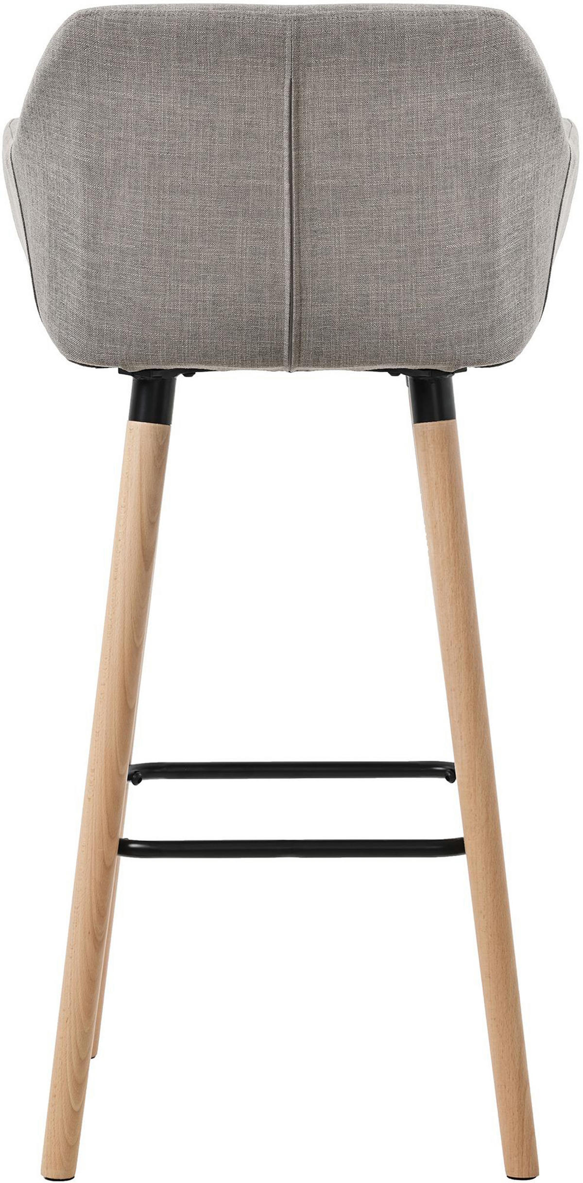 BARHOCKER Grande Stoff grau - Grau, Holz/Textil (51/101/50cm) - TPFLiving