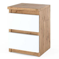 NACHTTISCH bella2 artisan- weiss matt - Eiche Artisan, Holzwerkstoff (30/40/30cm) - roe furniture