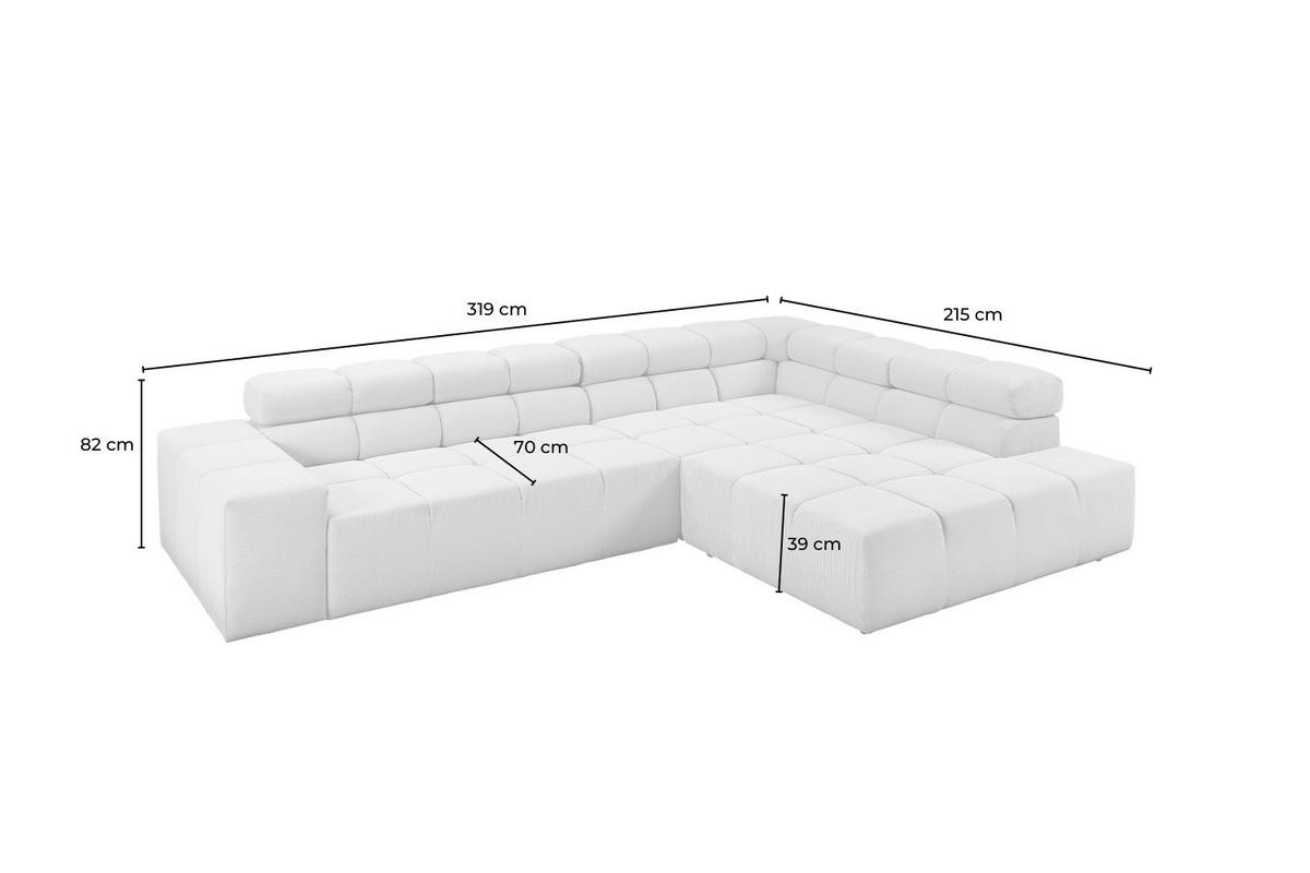 ECKSOFA NEVADA Pink Cord - Pink/Schwarz, Kunststoff/Textil (319/215cm) - KAWOLA