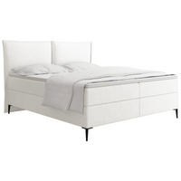 BOXBETT Calio Rise mit Bettkasten, Weiß Chenille 120x200 cm – inkl. H4 Taschenfederkern Matratze & Foam Topper - Schwarz/Weiß, Holz/Holzwerkstoff (120/200cm) - WFL GROUP