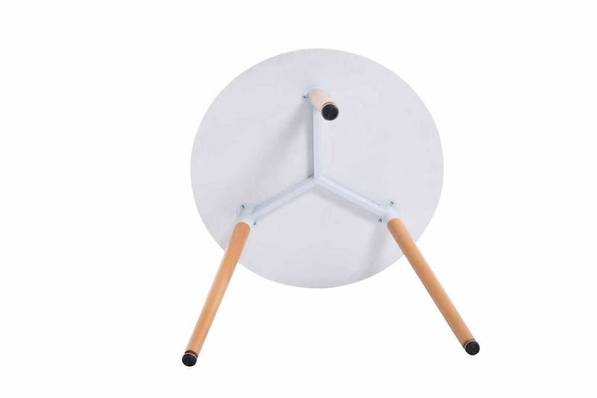 KONSOLENTISCH rund 80 cm Holz Weiß - Eukalyptusholzfarben/Weiß, Holz (80/80/75cm) - CLP