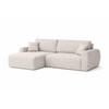 ECKSOFA Mit Schlaffunktion Ariel L, Chenille, Stoff Artico, Beige, Links - Creme, Holz (250/142cm) - Kaiser Möbel