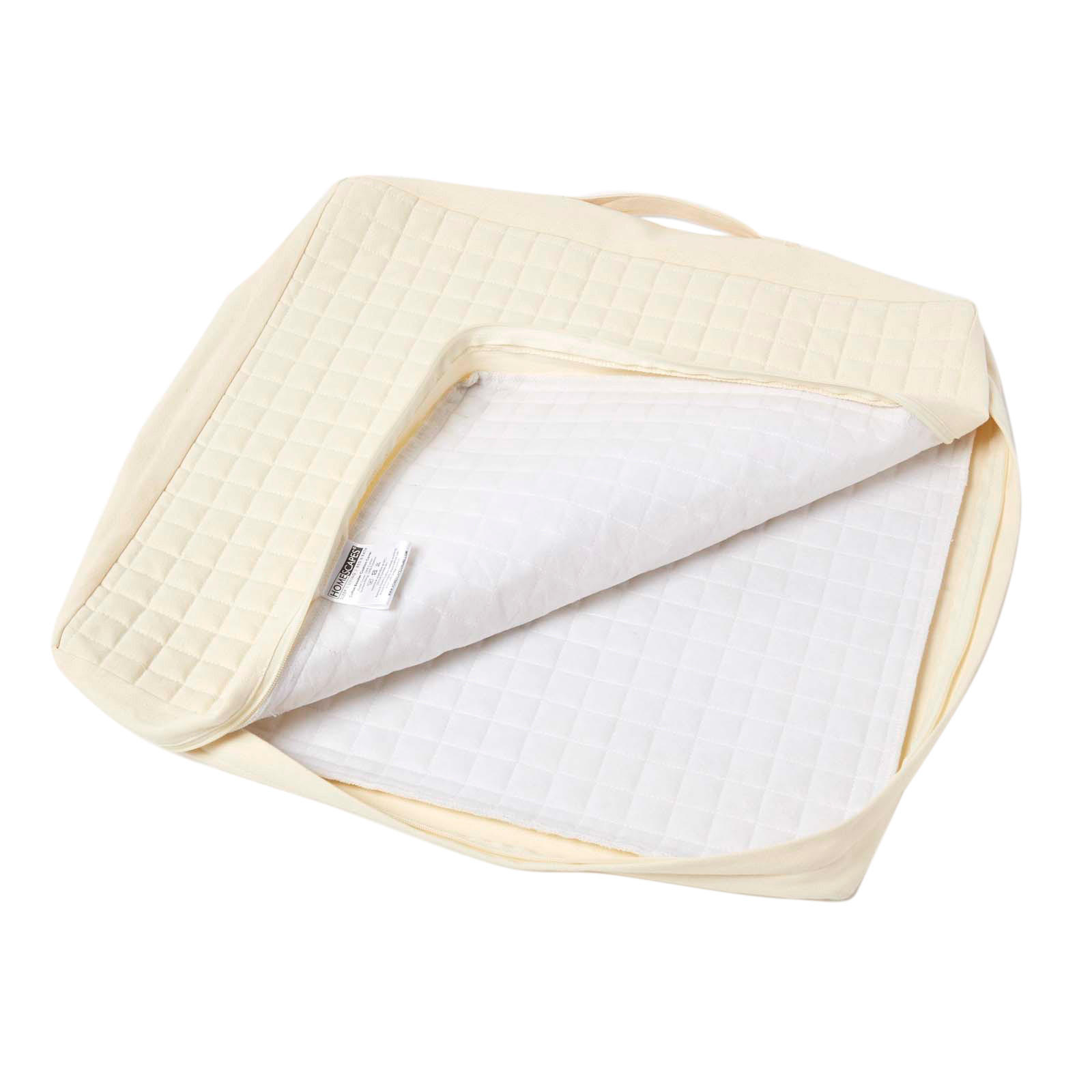 SITZKISSEN-BEZUG creme 50/50/10 – Kissenhülle wattiert, Baumwolle - Creme, Textil (50/50/10cm) - Homescapes