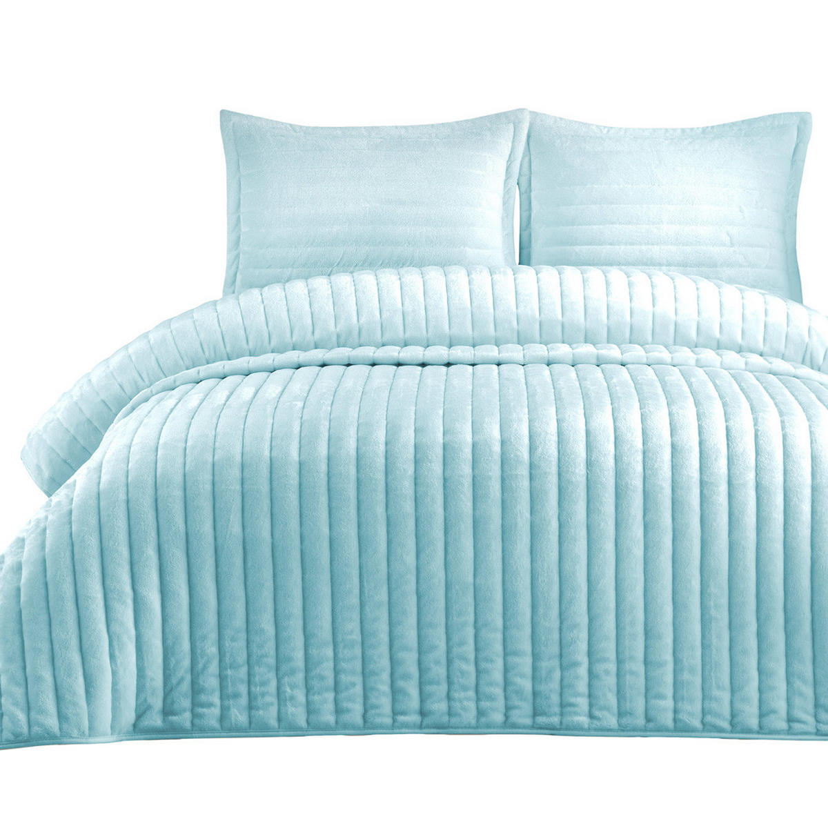 TAGESDECKE 230/260 cm Set 3-teilig mit Kissenbezügen #01 Türkis - Türkis, Textil (230/260cm) - ROLFNERS