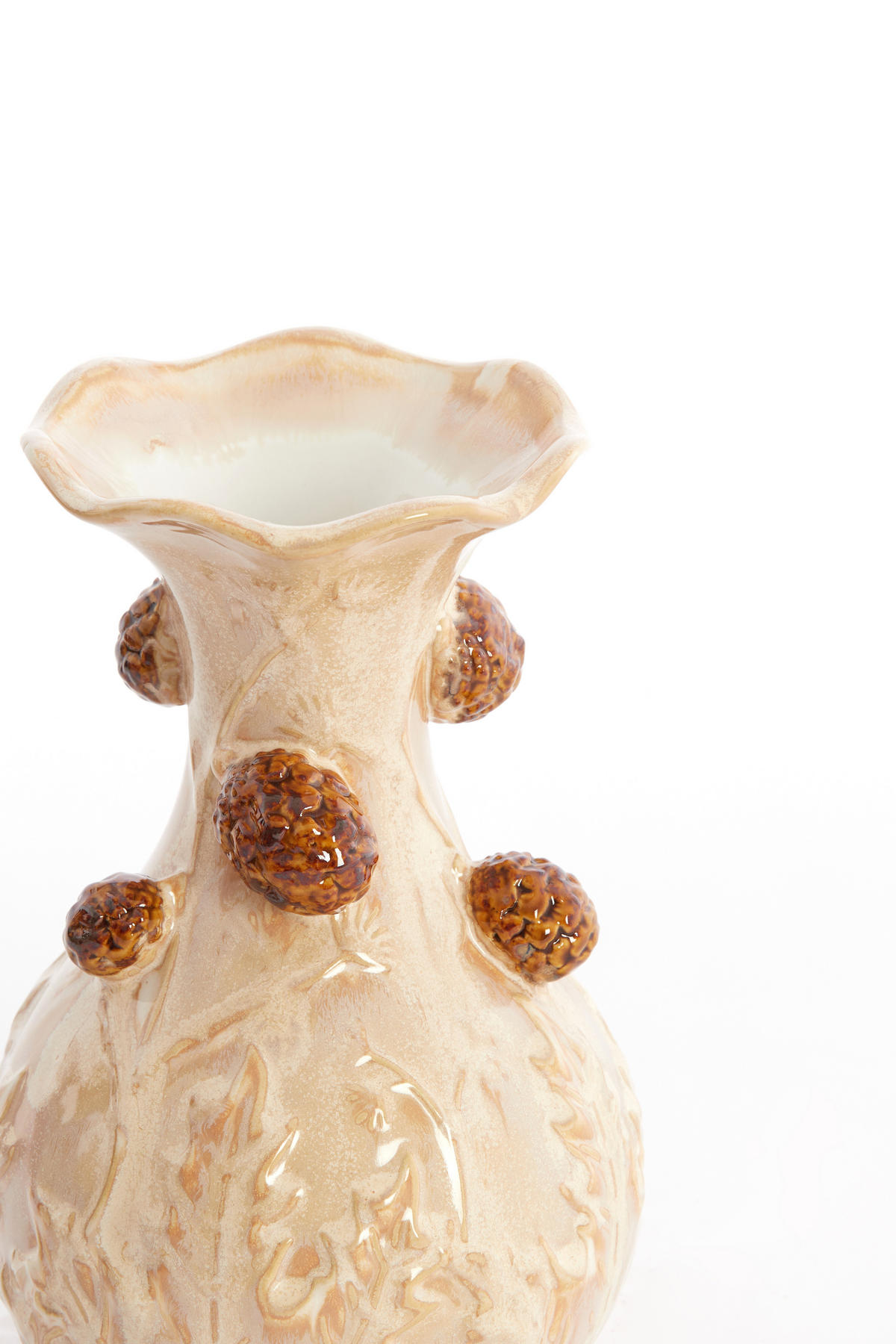 VAZE Blissa Braun 12/12/20 cm - Braun, Keramik (20cm) - Light & Living